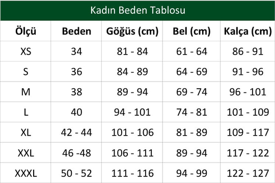 Beden Tablosu